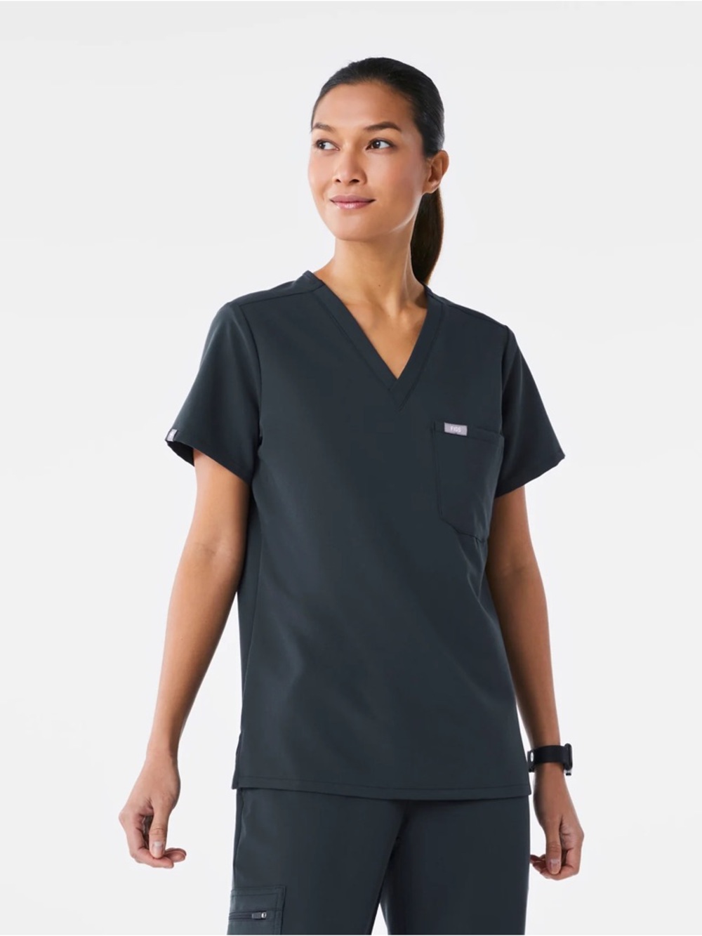 Figs: Catarina One-Pocket Scrub Top Dark Harbor